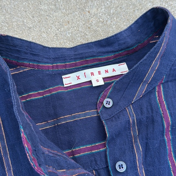 Xirena Kayden Stripe Shirt in Lapis small - Picture 3 of 5